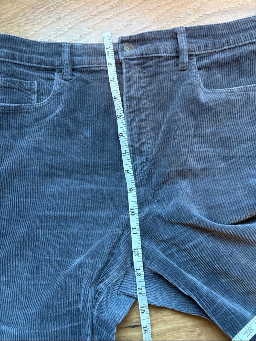 Loft Dark Corduroy Straight Leg Pants Women’s Size 12 Blue/Gray Business Classic - Picture 11 of 12